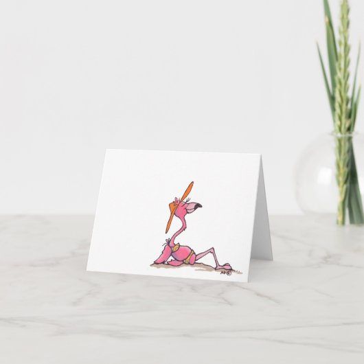 De Vakantie die van de Flamingo van het strand Kaart (Voorkant)