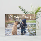 De vakantie juicht toe feestdagenkaart (Staand voorkant)