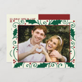 De Vakantie van de hulst Groen & Rood op het Feestdagenkaart (Voorkant / Achterkant)