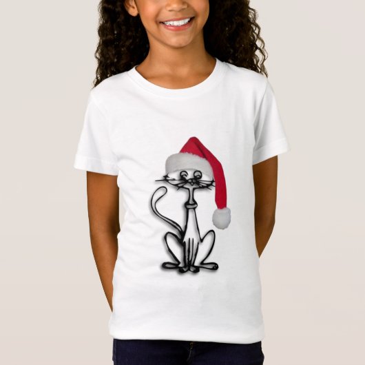 De Vakantie van de Kat van Kerstmis T-shirt (Voorkant)