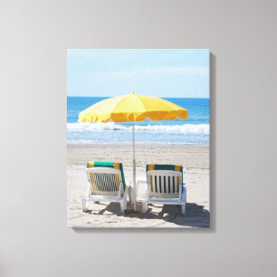 De Vakantie van de Ligstoel van het strand Canvas Afdruk