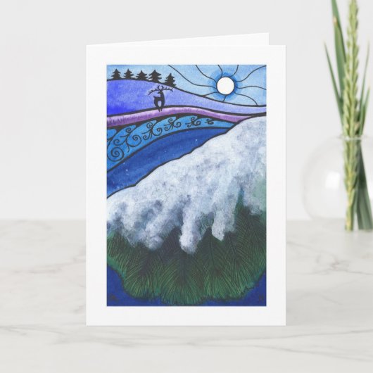 De vakantie van de winter/Kerstkaart, "Verre Feestdagen Kaart (Voorkant)