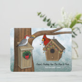 De Vakantie van het Huis van de vogel Feestdagenkaart (Staand voorkant)