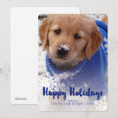 De Vakantie van het Puppy van het golden retriever Feestdagenkaart (Voorkant / Achterkant)