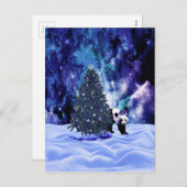 De Vakantie van Kerstmis van de panda bij de Feestdagenkaart (Voorkant / Achterkant)