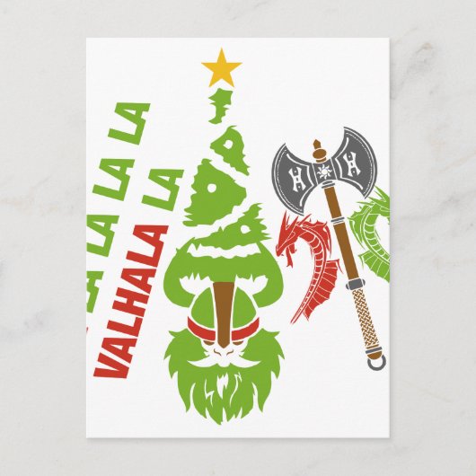 De Vakantie van Kerstmis van Viking Valhalla Feestdagenkaart (Voorkant)