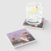 De Vakantie van Parijs Stenen Onderzetter (Zijkant)