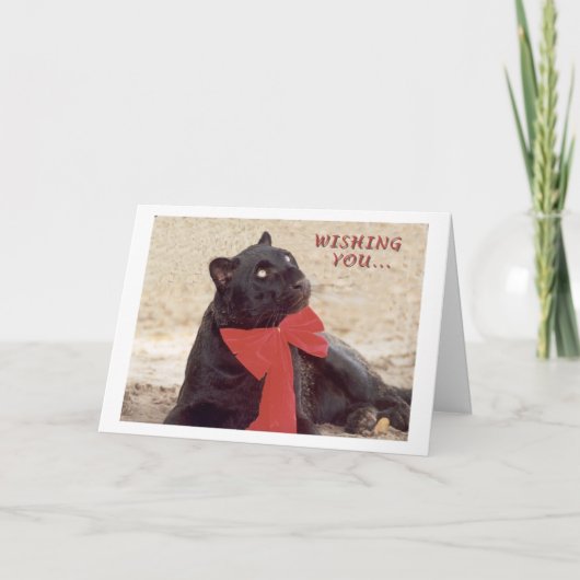 De vakantieboog van de Luipaard van Blk Feestdagen Kaart (Voorkant)