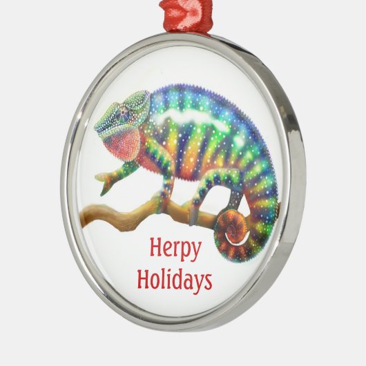 De vakantiecommandant Chameleon  Ormena Metalen Ornament (Links)