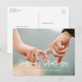 De vakantiefoto van Modern Season Greetings Briefkaart (Voorkant / Achterkant)
