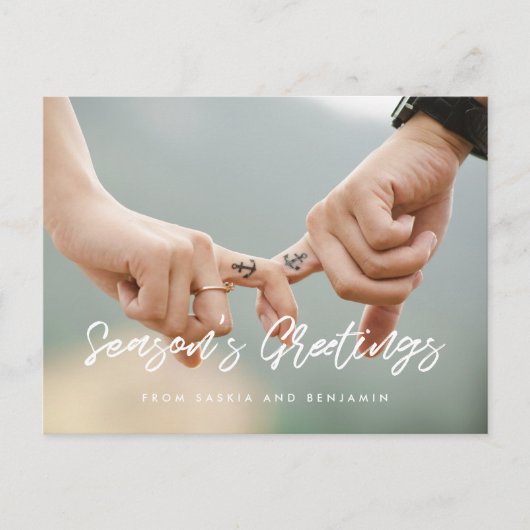 De vakantiefoto van Modern Season Greetings Briefkaart (Voorkant)