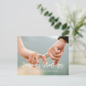 De vakantiefoto van Modern Season Greetings Briefkaart (Staand voorkant)