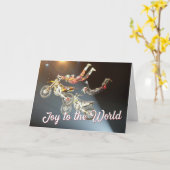 De vakantieVreugde van Kerstmis van de motocross Kaart (Gele Bloem)