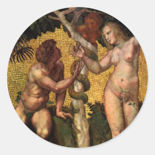 De val - Adam en Eva door Rafaël Santi Ronde Sticker
