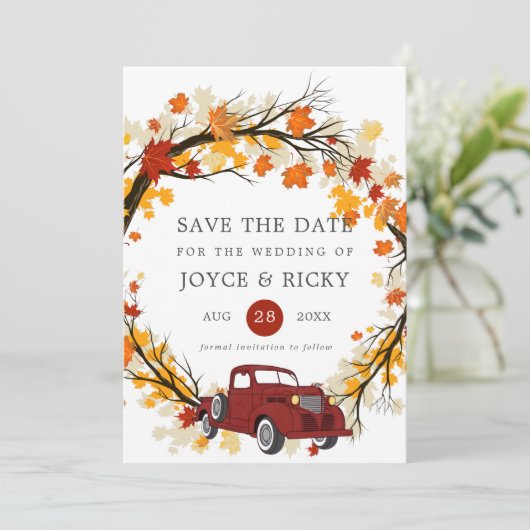 De val laat de  vrachtwagen sparen de Datum Wedden Kaart (Staand voorkant)