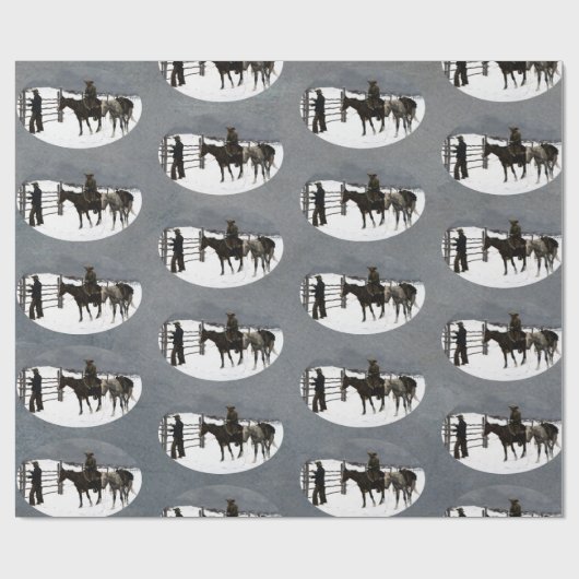 De val van de cowboy 1895 Frederic Remington Cadeaupapier (Vlak)