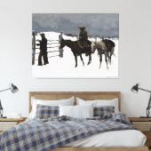 De val van de cowboy 1895 Frederic Remington Canvas Afdruk (Insitu (Slaapkamer))
