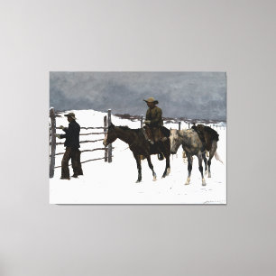 De val van de cowboy 1895 Frederic Remington Canvas Afdruk