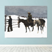 De val van de cowboy 1895 Frederic Remington Canvas Afdruk (Insitu (Houten vloer))