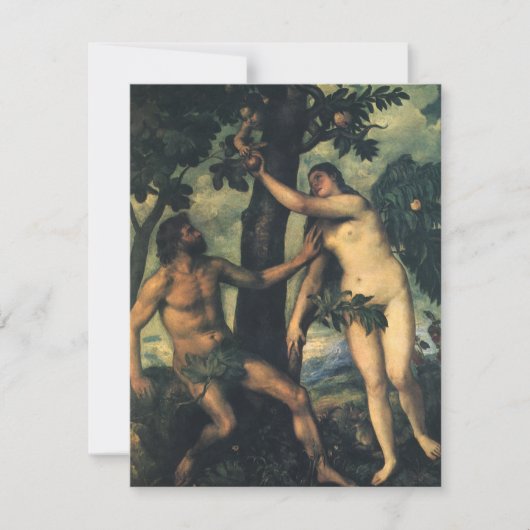 De val van de mens; Adam en Eva door Titian (Voorkant)
