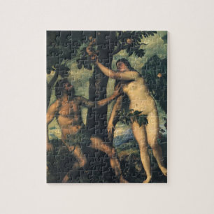 De val van de mens; Adam en Eva door Titian Legpuzzel