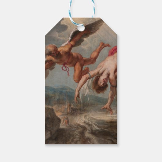 De val van Icarus (door Jacob Peter Gowy) Cadeaulabel (Voorkant)
