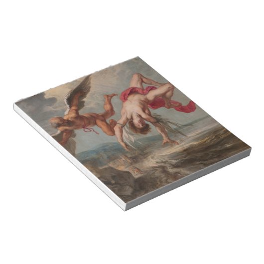 De val van Icarus (door Jacob Peter Gowy) Notitieblok (Schuin)