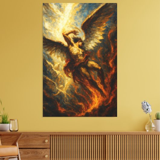 De val van Lucifer Canvas Afdruk (Insitu (Woonkamer))