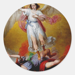 De val van Lucifer door Antonio Maria Esquivel Ronde Sticker