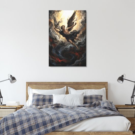 De val van Lucifer uit de hemel Canvas Afdruk (Insitu (Slaapkamer))