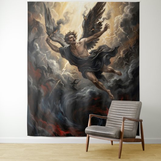 De val van Lucifer uit de hemel Wandkleed (In situ)