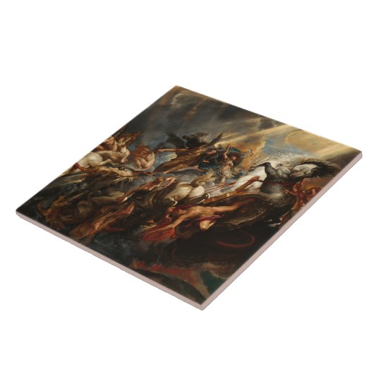 De val van Phaeton Tegeltje (Zijkant)