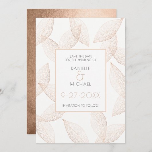 De val verlaat sparen de Datum Save The Date (Voorkant / Achterkant)