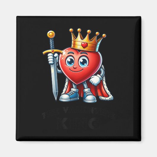 De Valentijn King Hart Grappige Valentijnsdag Scha Magneet (Voorkant)