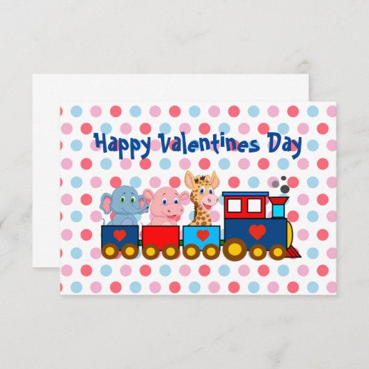 De Valentijn Train Valentijn Kaart van het kind (Voorkant / Achterkant)