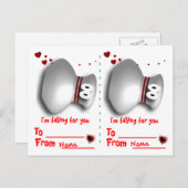 De valentijnen van het kegelen feestdagenkaart (Voorkant / Achterkant)