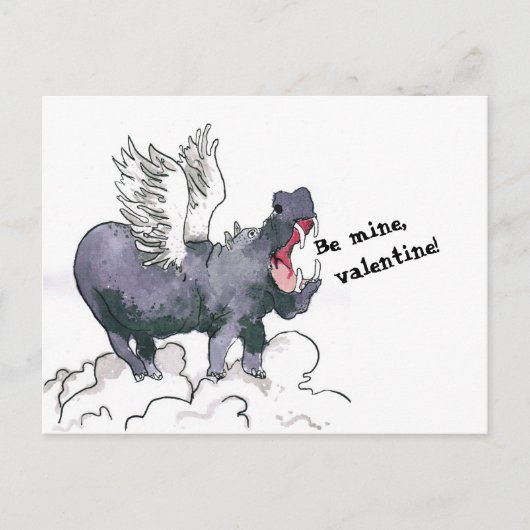 De valentijnkaart van Hippo Briefkaart (Voorkant)