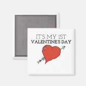 De Valentijnsdag Doodle Val van de Eerste Valentij Magneet (Voorkant / Achterkant)