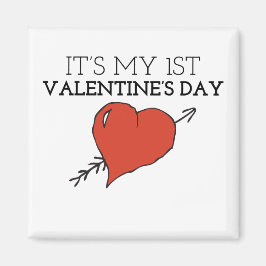 De Valentijnsdag Doodle Val van de Eerste Valentij Magneet