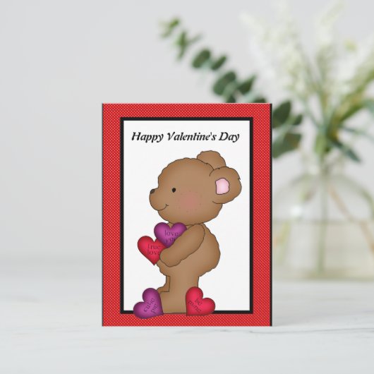 De Valentijnsdag draagt briefkaart (Staand voorkant)