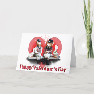 De Valentijnsdag Foxy Couple Feestdagen Kaart