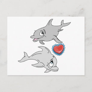 De Valentijnsdag van de dolfijn Feestdagenkaart