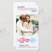 De Valentijnsdag van de Foto van Tortelduifjes Feestdagenkaart (Voorkant / Achterkant)