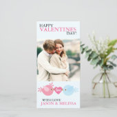 De Valentijnsdag van de Foto van Tortelduifjes Feestdagenkaart (Staand voorkant)