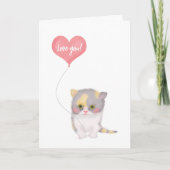De Valentijnsdag van de Smith Kitten 'Love you'-ka Kaart (Voorkant)