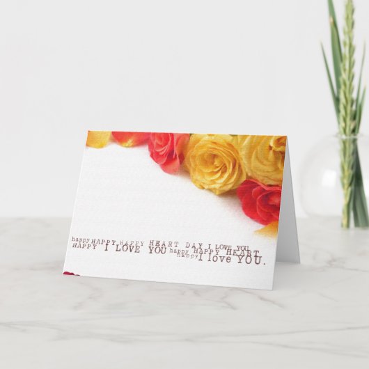 de Valentijnsdag van het rozenhart Feestdagen Kaart (Voorkant)