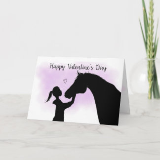 De Valentijnsdag van het Silhouet van het paard Feestdagen Kaart