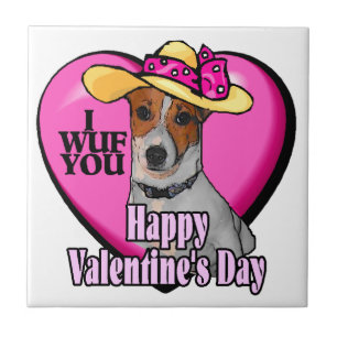 De Valentijnsdag van Russell Terrier van de Tegeltje