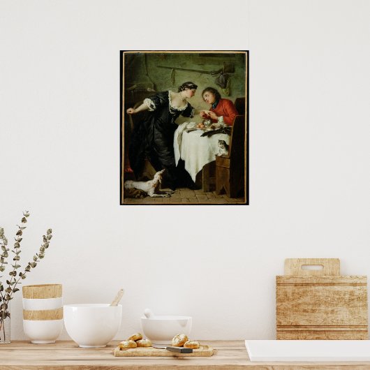 De valk, van de Fables of Fontaine Poster (Keuken)