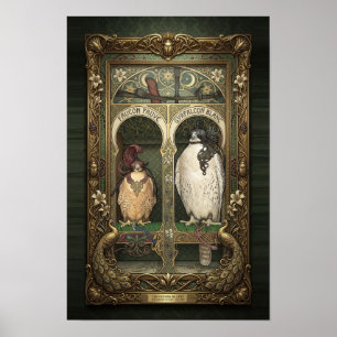 De Valken van het Oosten - Art Nouveau Valkerij Poster